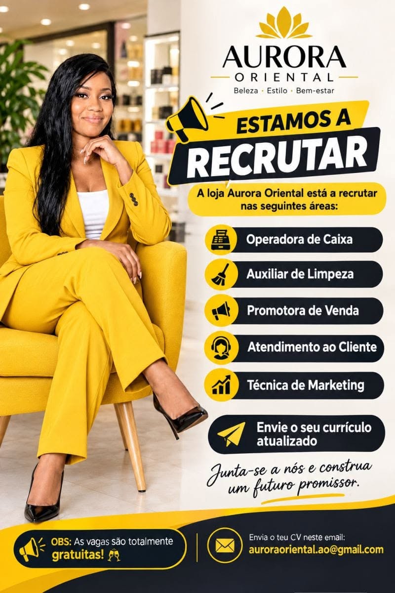 Recrutamento (Operadora de Caixa, Auxiliar de Limpeza; Promotora de Vendas; Atendimento ao Cliente; Tecnica de Marketing)
